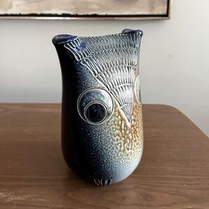 Vintage Owl Pottery • Bird • Hand Painted • Art • Home Decor • Southwestern